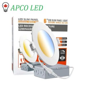 6" LED Slim PANEL LIGHT, 5cct, WET LOCATION