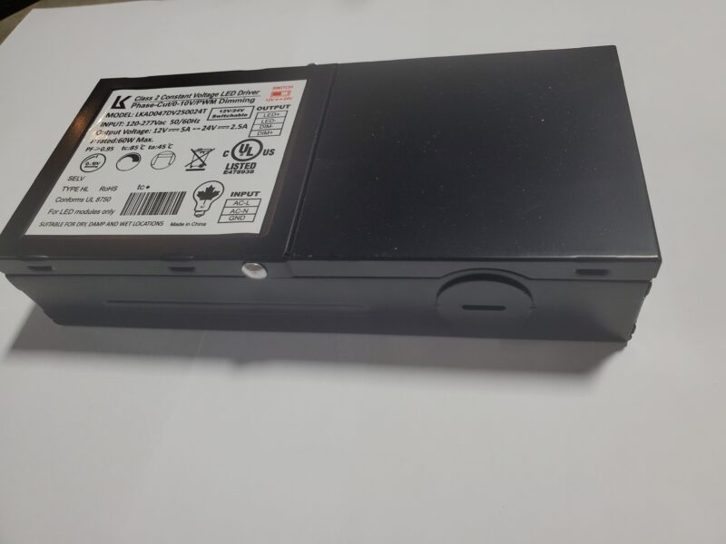 12/24VDC 60W, Dimmable LED Driver with Junction Box | APCO Enterprise Inc