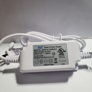 CLASS 2 POWER SUPPLY, 12VDC/2000mA, 24W